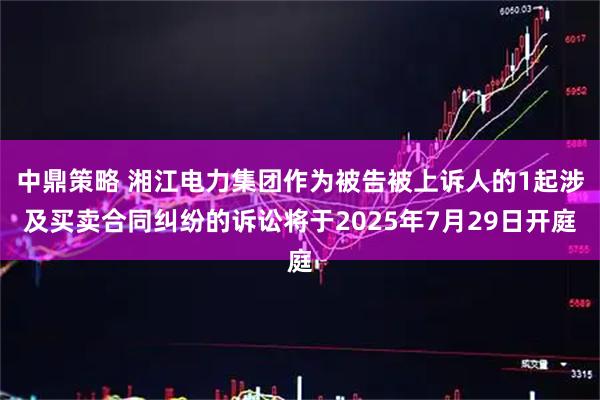 中鼎策略 湘江电力集团作为被告被上诉人的1起涉及买卖合同纠纷的诉讼将于2025年7月29日开庭